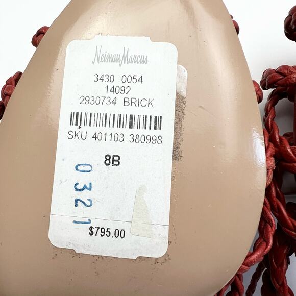 PAUL ANDREW Who's That Braided Sandals EU 38 US 8 Women's Red High Heels NWT - Picture 10 of 11